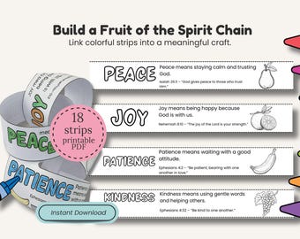 Fruit of the Spirit Cut and Paste Fun Bible Craft for Kids Coloring Activity Hands-On Faith Learning for Sunday School & Homeschool Resource