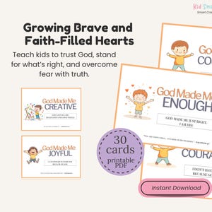 Scripture-Based Printable Affirmation Flashcards Bible Verse Daily Reminders Cards for Kids and Christian Moms For Homeschool Activity image 4
