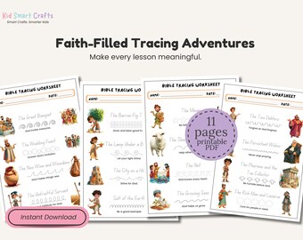 Jesus Parables Bible Story Christian Printable Bible Tracing Activity Christian Preschool Worksheet Sunday School Lesson Fine Motor Skills