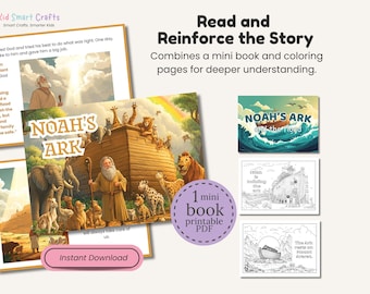 Noah's Ark Bible Story Printable Sheets Noah’s Ark Christian Coloring Pages Teach Kids Faith, Obedience and God’s Promise Activity Pack