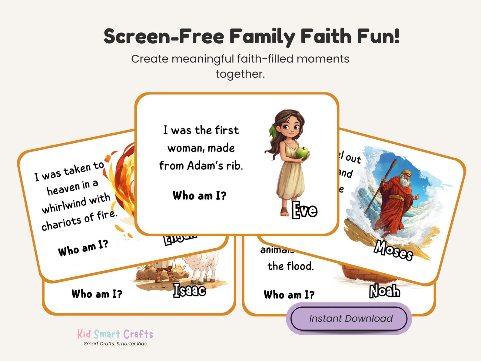 Guess the Bible Character Flash Cards Bible Games for Kids Christian ...