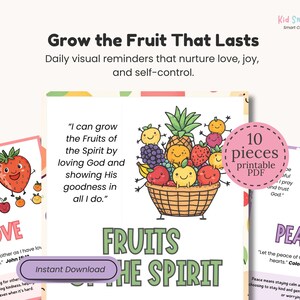 Fruits of the Spirit Wall Art Bible Verse Posters Christian Kids Room ...