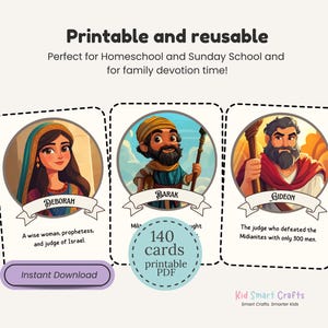 Bibelfiguren Flash-Karten für christliche Kinder, lustige Bibelstunden, Werkzeug aus dem alten und neuen Testament für die Homeschool- und Sonntagsschul-Ressource Bild 3