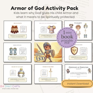 Rüstzeug Gottes Aktivitätspaket Bibel-Vers Arbeitsblätter & Malseiten Druckbares PDF Christian Homeschool und Sonntagsschule Christian Arbeitsblatt