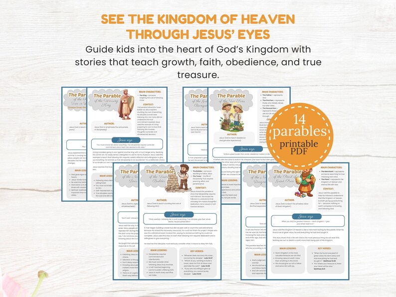 Kingdom of Heaven Parables Bible Study Guide for Kids Help Young ...