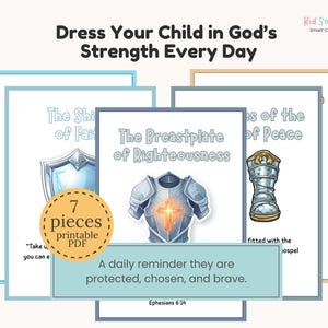 Armor of God Wall Art Set for Christian Kids Classroom Bible Verse Wall ...