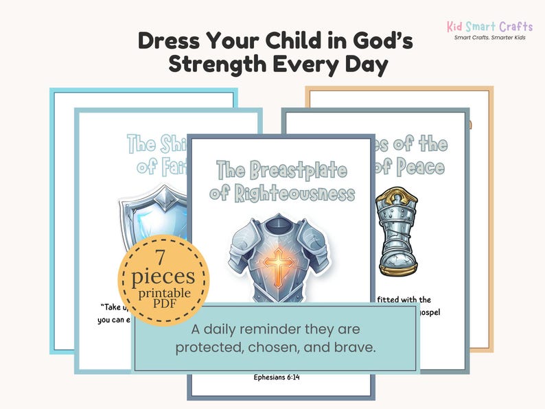 Armor of God Wall Art Set for Christian Kids Classroom Bible Verse Wall ...