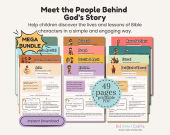 Bible Character Study Guide for Christian Kids | Christian Printable Old and New Testament Heroes for Homeschool & Sunday School Resource