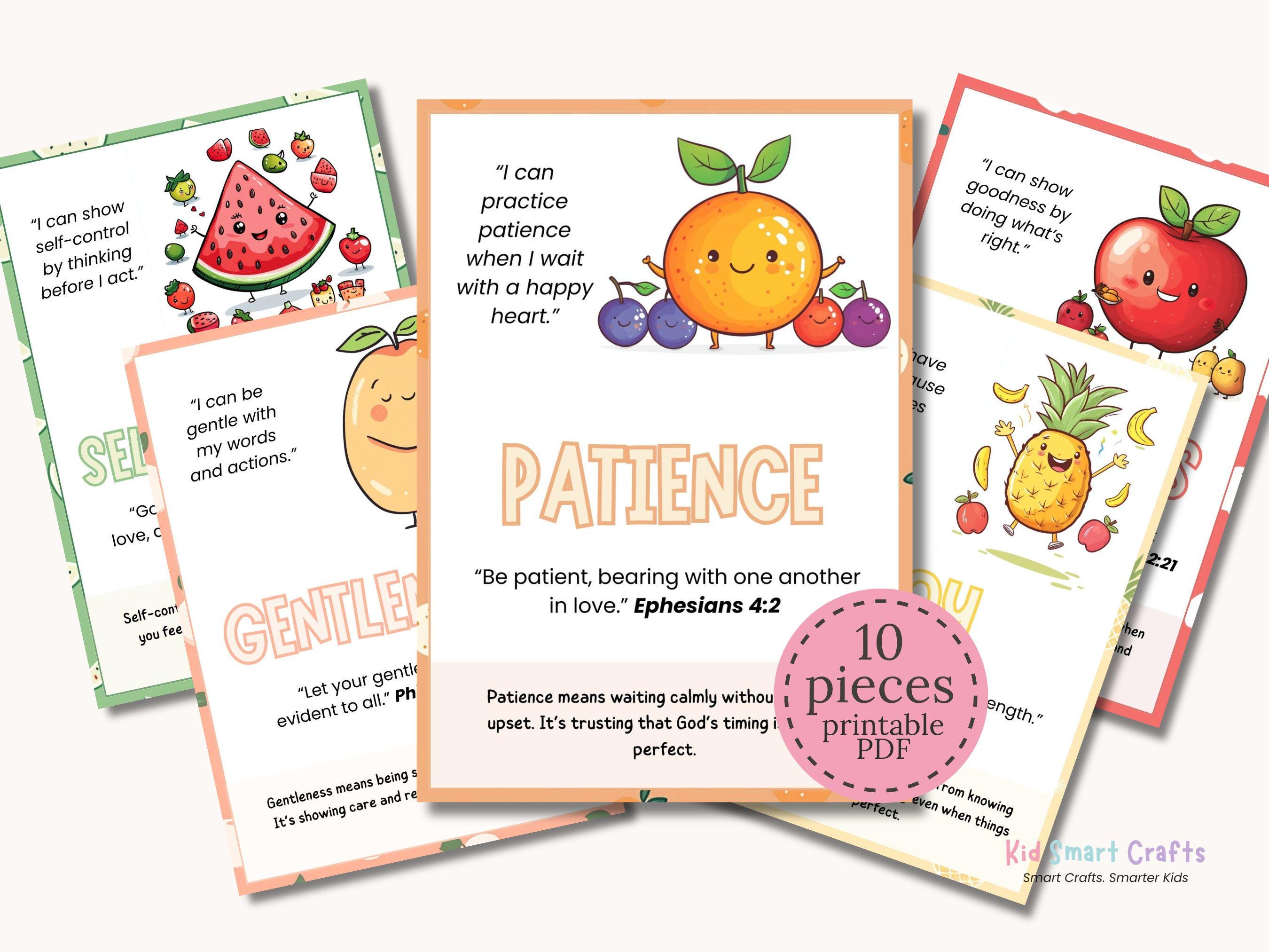 Fruits of the Spirit Wall Art Bible Verse Posters Christian Kids Room ...