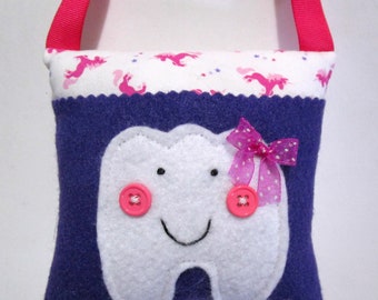 Tooth Fairy Pillow, Unicorns tooth pillow, hanging pillow, Girls tooth pillow, lost tooth