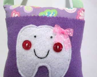 Tooth Fairy Pillow, Butterflies tooth pillow, hanging pillow, Girls tooth pillow, lost tooth