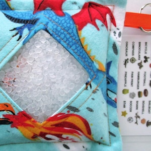 I Spy Bag toy, dragons , boys busy bag, spy educational game, seek and find, sensory bin, autism sensory toy, child gift, travel toy