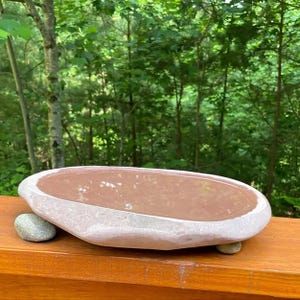 Handmade Natural Riverstone Bird Bath for Balcony, Patio, Garden or Yard