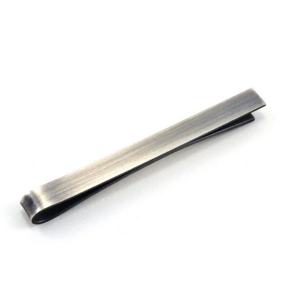 Silver Tie Bar, Tie Clip, Groomsmen Gift, Men's Accessories Gift, Antiqued Silver