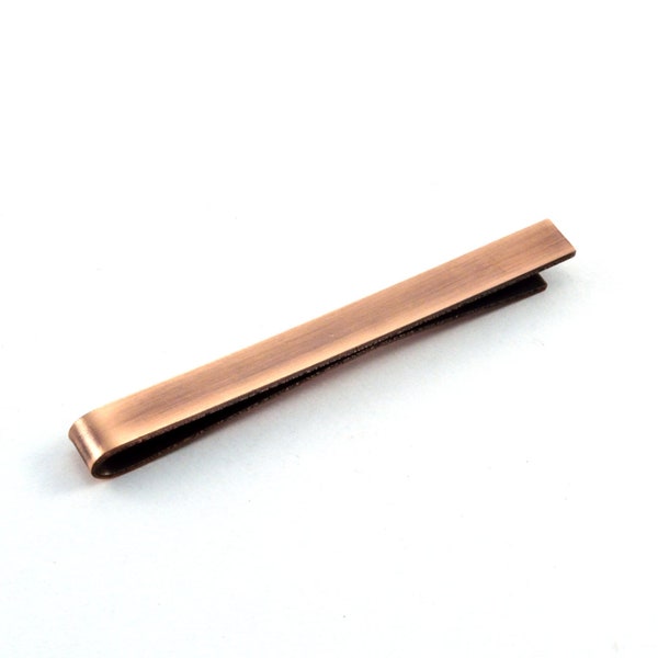 Copper Tie Bar, Tie Clip, Groomsmens Gift, Men's Accessories Gift, Antiqued Copper