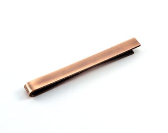 Copper Tie Bar, Tie Clip, Groomsmens Gift, Men's Accessories Gift, Antiqued Copper