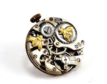 Steampunk Brooch, Bee Brooch, Vintage watch movement