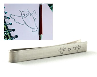 Custom Design Tie Bar, Engraved with your Design, Personalized Tie Clip, Custom Logo, Corporate Gifts, For Him, Child's Drawing, For Daddy