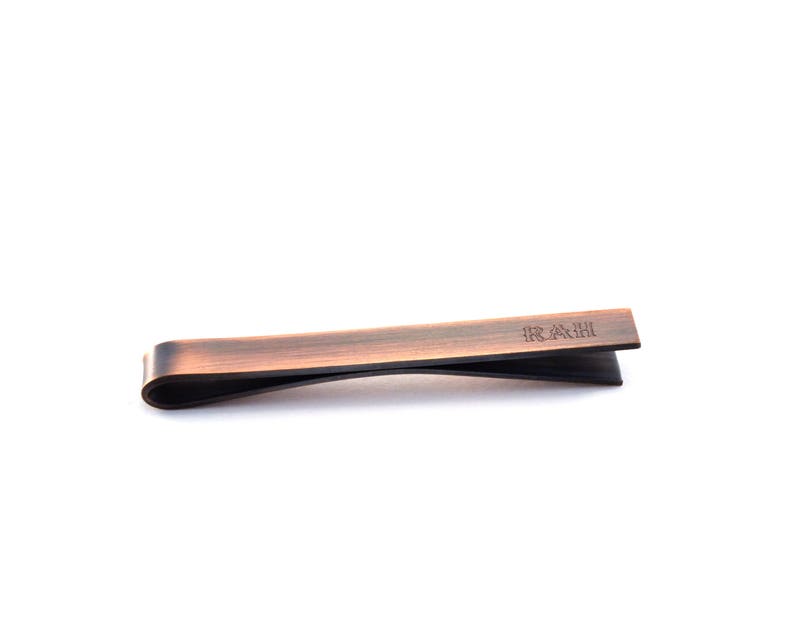 Groomsmen Gift Engraved Tie Pin Secret Message Copper Tie Bar Graduation Gift for Men Personalised Tie Clip