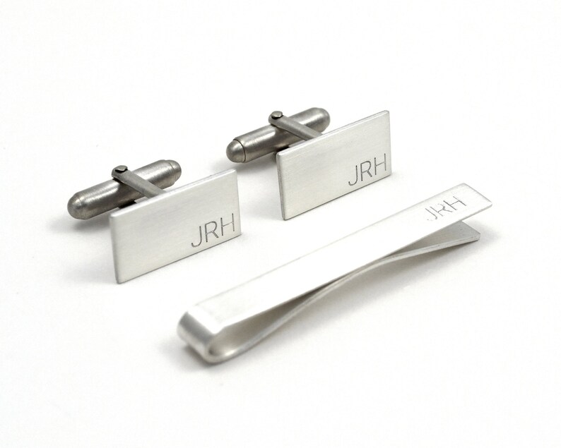 Custom Cuff Links and Tie Clip Set Groomsmen Gift Set Etsy UK