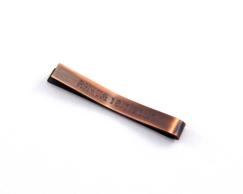 Groomsmen Gift Engraved Tie Pin Secret Message Copper Tie Bar Graduation Gift for Men Personalised Tie Clip