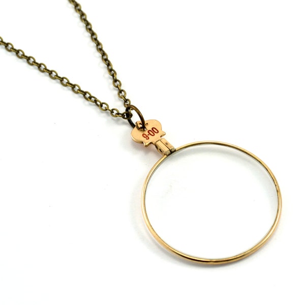 Magnifier Necklace, Monocle Necklace, Magnifying Glass Pendant