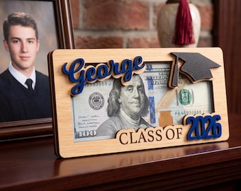 Portamonedas personalizado para graduación, regalo en efectivo para la promoción de 2026, recuerdo de graduación personalizado, regalo de graduación para ella o para él.
