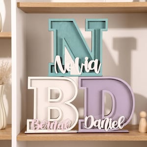 Personalized Letter Piggy Bank, Wooden Initial Coin Bank for Kids, Custom Name Money Box, Baby Shower Gift, Nursery Decor