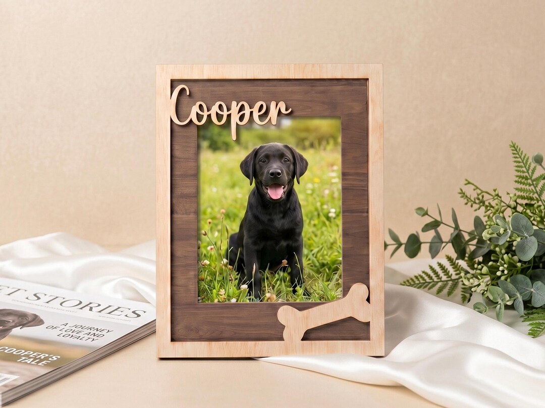 Personalized Pet Memorial Frame, Custom Wooden Dog or Cat Picture Frame ...
