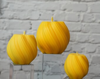Set of 3 Twisted Design Soy Wax Candles | Handmade Decorative Gift Set