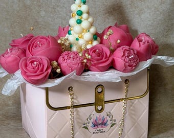 Bouquet of 15 Handmade Soy Wax Candles – Custom Colors & Scents