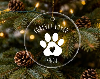 Personalized Dog Memorial Ornament, Dog Loss Ornament, Pet Memorial Gifts, Dog Mom Christmas Gifts, Forever Loved, Custom Dog Ornament