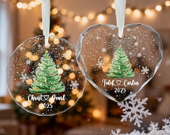 Addobbo natalizio personalizzato con nome di coppia, addobbo personalizzato per albero di Natale per coppie, addobbo per sposati/fidanzati/insieme, regali per nuove coppie