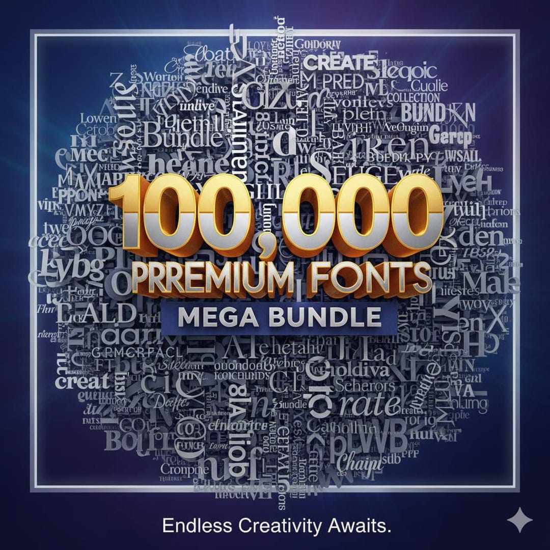 100000 Ultimate Premium Fonts Mega Bundle | Script, Serif, Sans ...