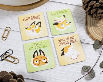 Magnetic Bookmark with Foxes | Foxy Illustrated Bookmark | Bookworm | Love Books