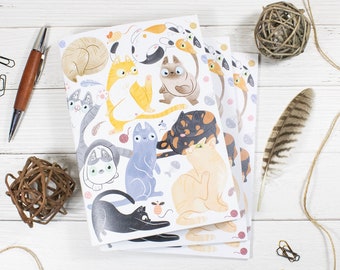 Geïllustreerd Cool Cats Notitieboek | A5-dagboek, cadeau kattenliefhebber