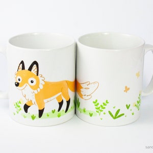 Mug with Fox | Native Creatures | Illustration | Fox Gift | Ceramic Coffee Mug | Animal Gift | Cute Fox