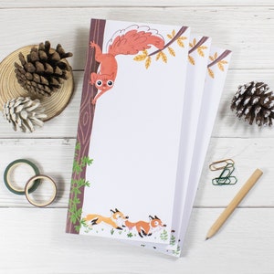 Notepad with Native Creatures | Illustrated notes pad | Jotter | Planner with white pages (210 x 99mm)