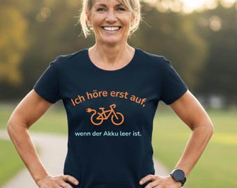 Presente para mulheres: Camiseta para bicicleta elétrica, algodão orgânico com estampa de bateria
