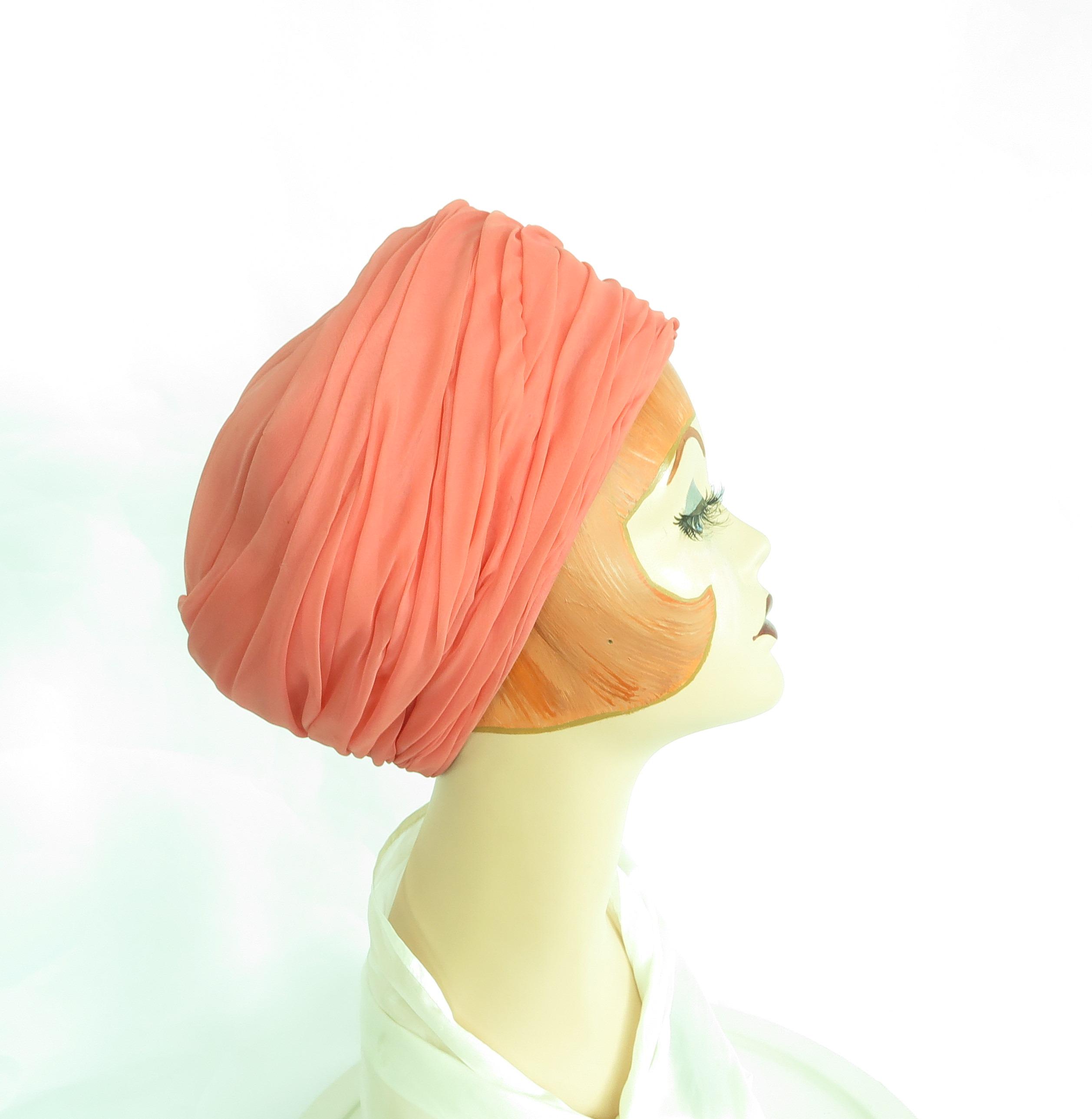 VINTAGE CIRCA 1950\'S DOWA PINK CHIFFON WRAP TURBAN STYLE HAT Rainy) Easter Recap ☔️?❤️— from Fifth Avenue to  main image 3