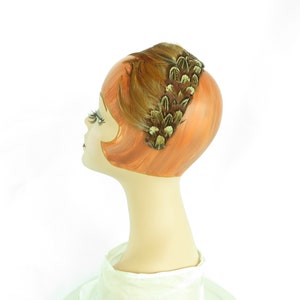 Vintage 60s hat feathers, woman's 1960s headband, mid century
