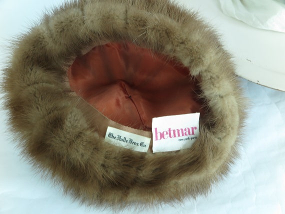 1960s Fur Hat Vintage Mink Tilt Woman's 