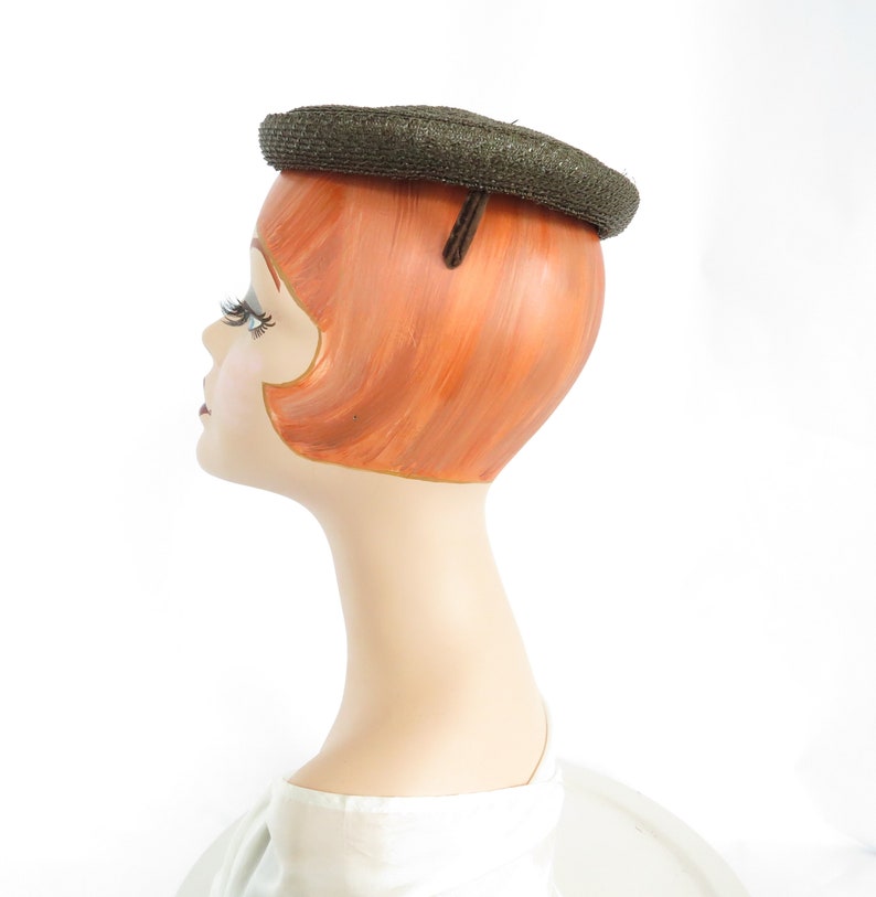 woman/'s Flak /& Co. Brown 1950s hat vintage cocktail hat