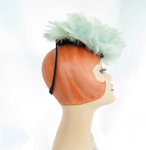 1940s vintage hat, percher, 40s aqua tilt, woman'