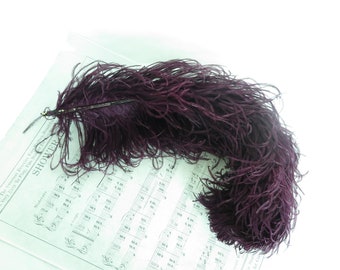 Antique ostrich feather, purple plume millinery hat supply, 1900 1910