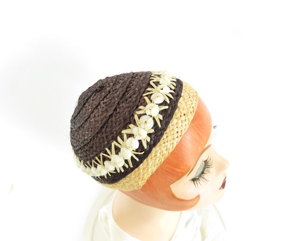 Vintage calotte hat, skullcap, beanie, woman's str