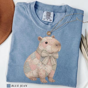Comfort Colors Grandmacore Capybara Shirt, Faux Patchwork Tee, Coquette Cottagecore Shirt, Floral Vintage Capybara, Capybara Lover Gift