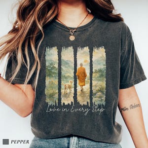 Walk For Peace Shirt, Comfort Colors Peace Walking Monks With Aloka T-Shirt, Dog Lovers Gift, Compassion Mindfulness Tee, Buddhist Shirt