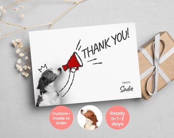 Custom Thank You Card from Pet Photo, Personalize Dog Thank You Card, Funny Greeting Card for Dog Lover. Everyday Gift Card for Dog Mom