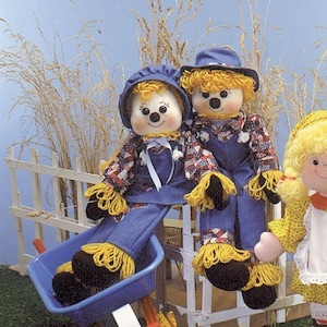 Toby & Tabitha Scarecrows Easy To Sew Doll Patterns Carolee Creations